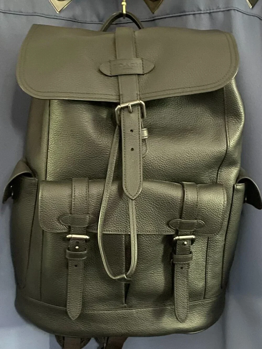 COACH Hudson Backpack Black Leather Rucksack F36811